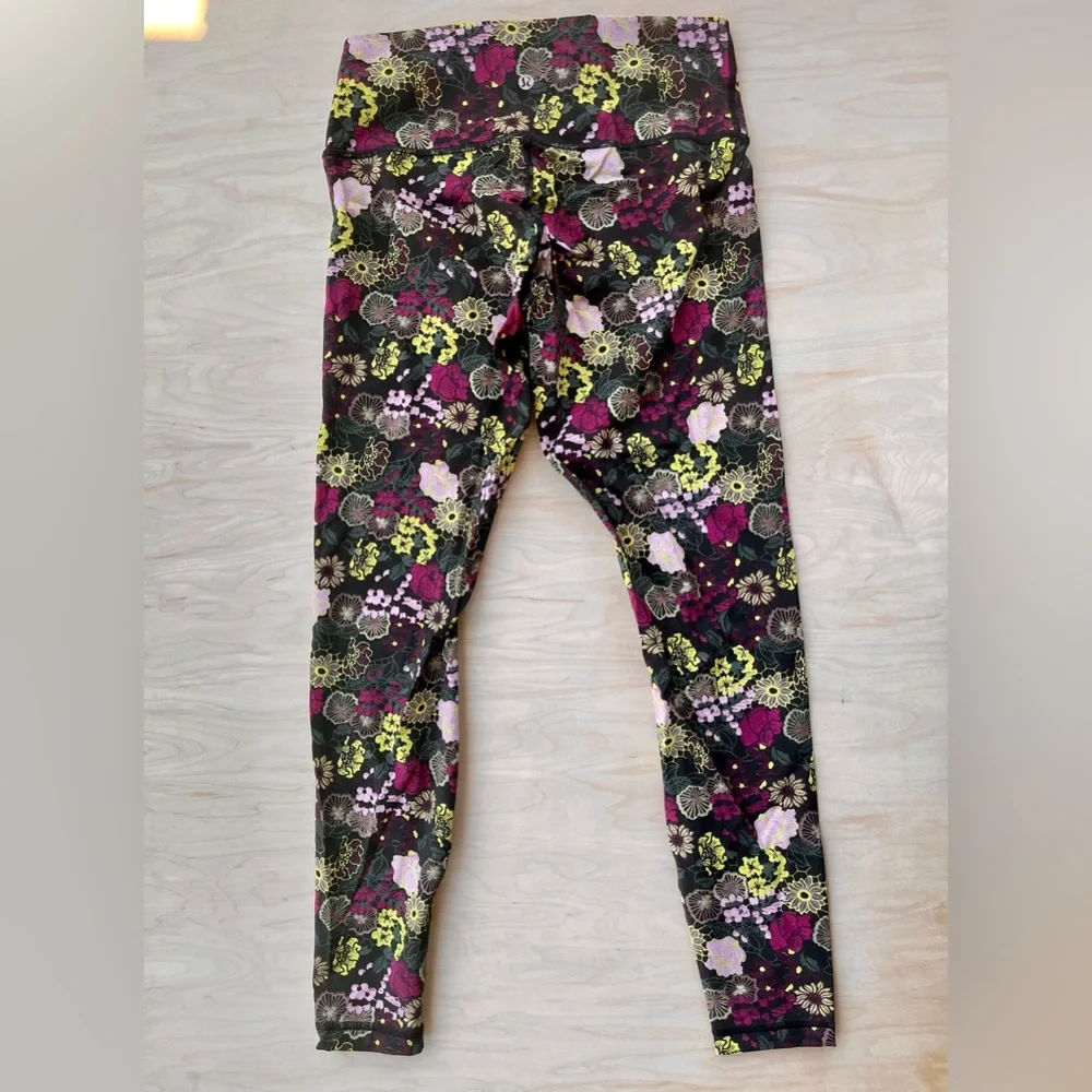 Lululemon Wunder Under Hi-Rise Tight 28" Fluorolace Multi Floral Print Size 8 - Picture 3 of 8